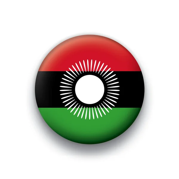 Serie de botones de bandera vectorial de todos los países soberanos - Malawi — Archivo Imágenes Vectoriales