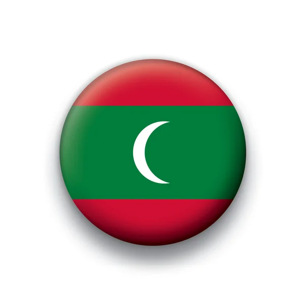 Série de boutons de drapeau vectoriel de tous les pays souverains - Maldives — Image vectorielle