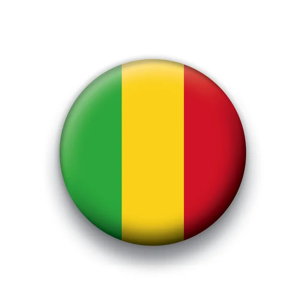 Série de boutons de drapeau vectoriel de tous les pays souverains - Mali — Image vectorielle