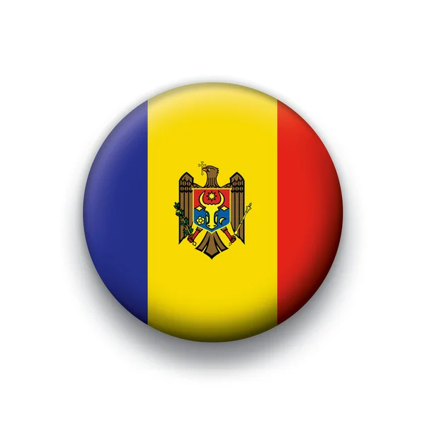 Serie de botones de bandera vectorial de todos los países soberanos - Moldavia — Vector de stock