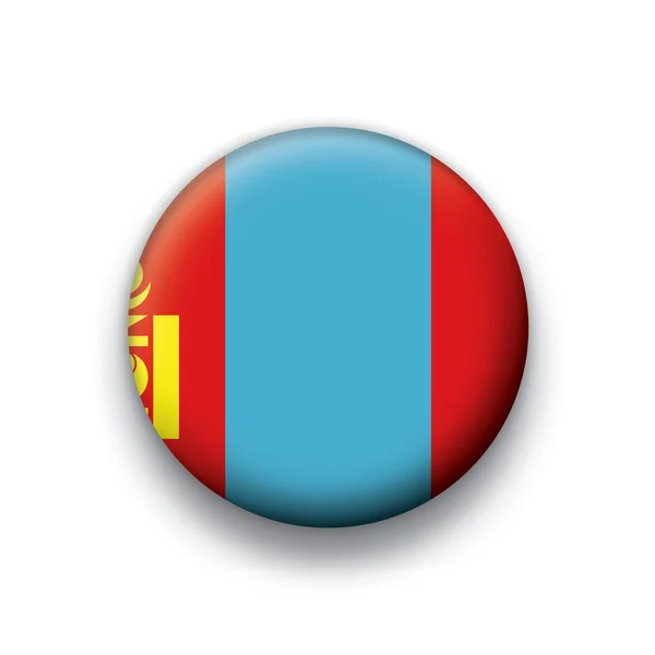 Flaga wektor przycisk serii suwerenne kraje - mongolia — Wektor stockowy