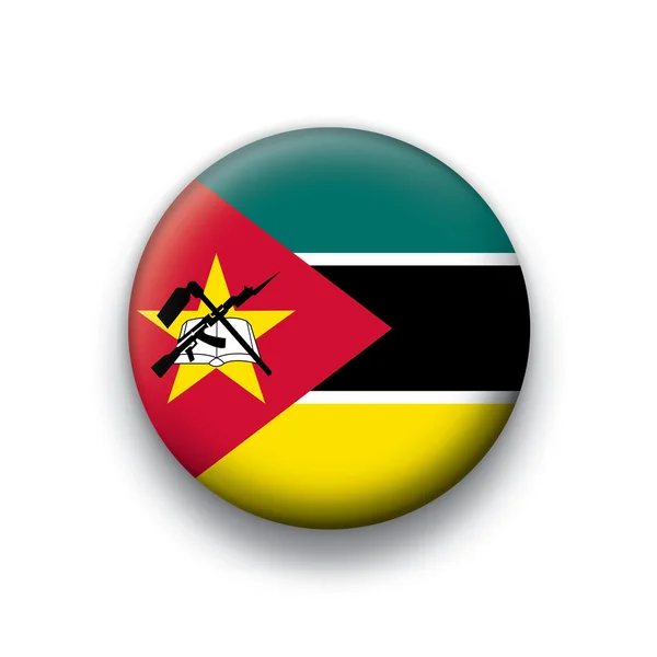 Vektör bayrak düğmesini dizi bütün egemen ülkeler - Mozambik — Stok Vektör