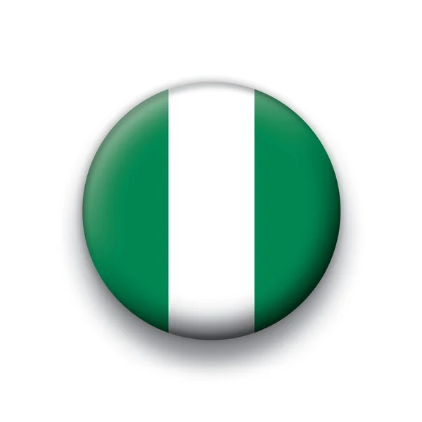 Vector bandera botón serie de todos los países soberanos - nigeria — Stockvector