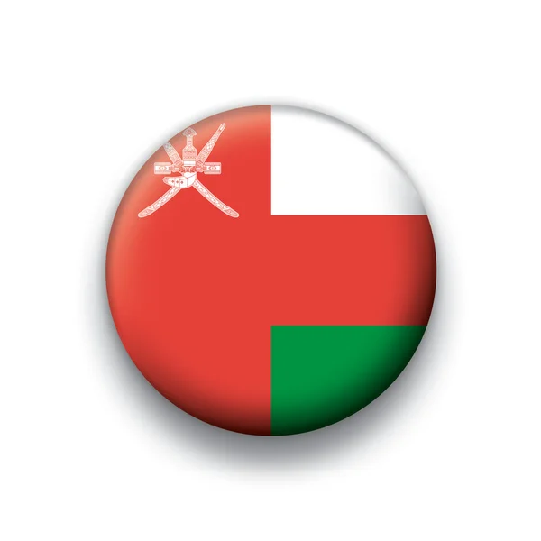 Serie de botones de bandera vectorial de todos los países soberanos - oman — Archivo Imágenes Vectoriales