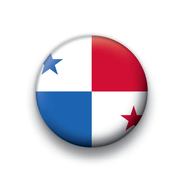 -すべての主権国の旗ボタン シリーズをベクトル パナマ — ストックベクタ