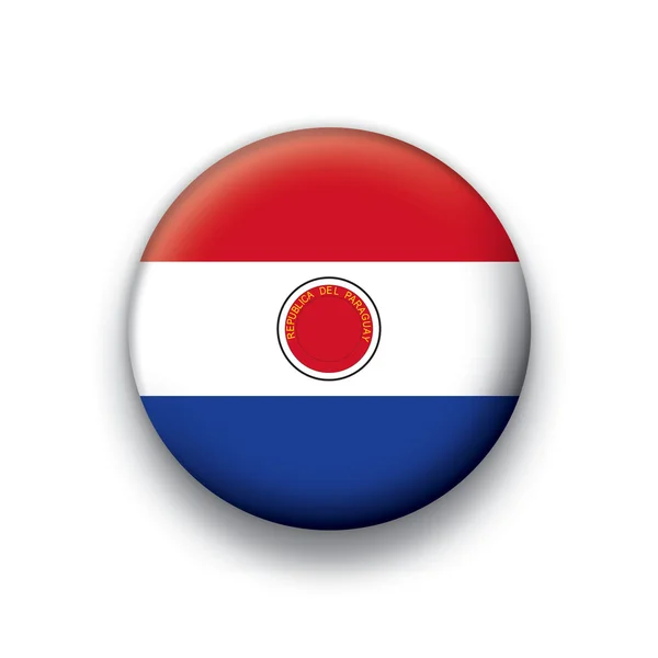 Vektor vlajka tlačítko série všech svrchovaných států - paraguay — Stockový vektor