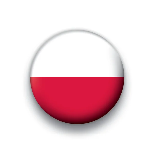 Flaga wektor przycisk serii suwerenne kraje - Polska — Wektor stockowy