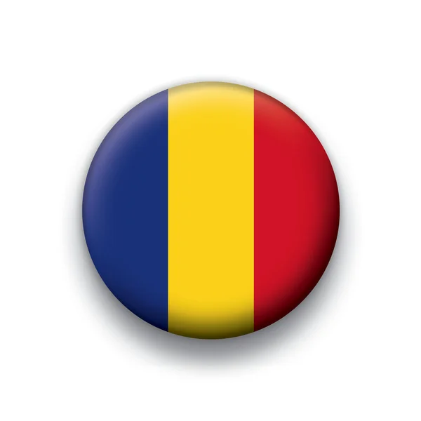 Serie de botones de bandera vectorial de todos los países soberanos - romania — Vector de stock