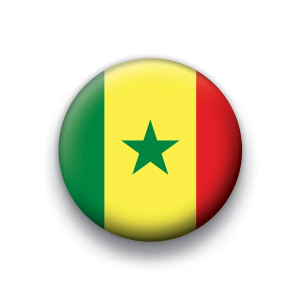 Vector vlag knop serie van alle soevereine landen - senegal — Stockvector