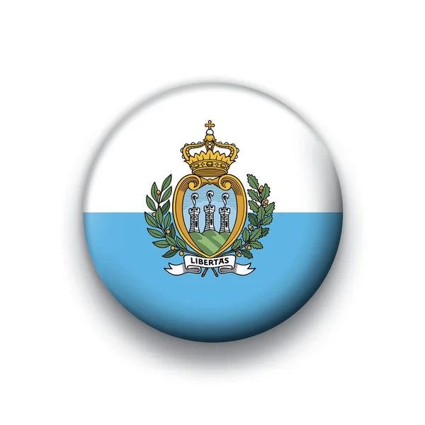 Vector flag button series of all sovereign countries - San Marino — Wektor stockowy