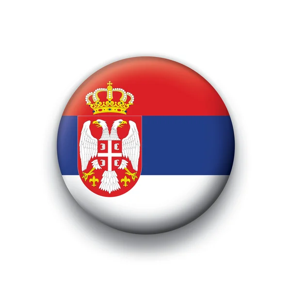 Vector vlag knop serie van alle soevereine landen - Servië — Stockvector