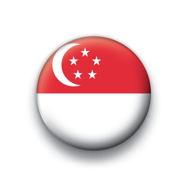 Serie de botones de bandera vectorial de todos los países soberanos - Singapur — Vector de stock
