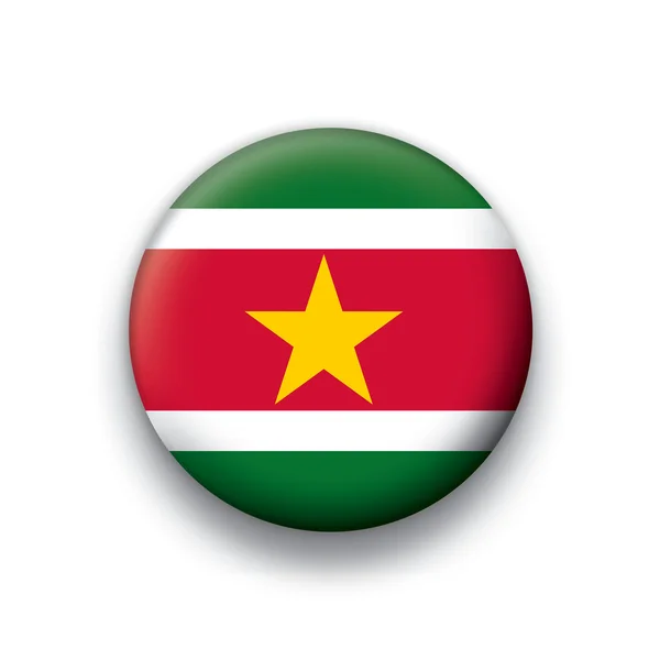 すべての主権国のスリナムのベクトル フラグ ボタン シリーズ — ストックベクタ