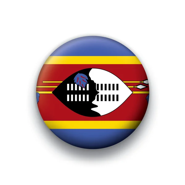Vektor vlajka tlačítko série všech svrchovaných států - swaiziland — Stockový vektor