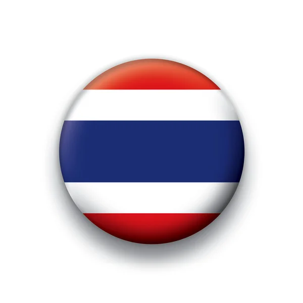 Série de boutons de drapeau vectoriel de tous les pays souverains - Thaïlande — Image vectorielle