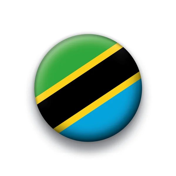 Διάνυσμα σημαία κουμπί σειρά όλων των κυρίαρχων χωρών - Τανζανία — Διανυσματικό Αρχείο