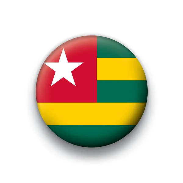 Série de botões de bandeira vetorial de todos os países soberanos - Togo — Vetor de Stock