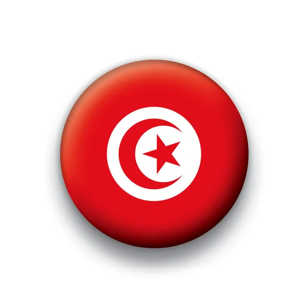 Série de boutons de drapeau vectoriel de tous les pays souverains - Tunisie — Image vectorielle