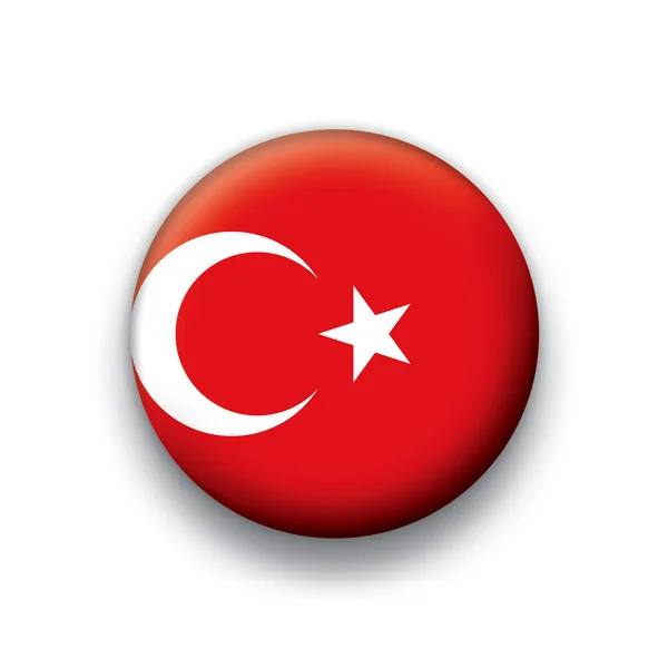 Série de boutons de drapeau vectoriel de tous les pays souverains - Turquie — Image vectorielle