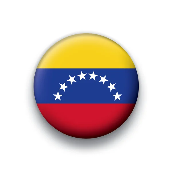 Vector vlag knop serie van alle soevereine landen - venezuela — Stockvector