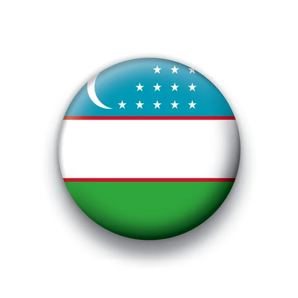 Vektor vlajka tlačítko série všech svrchovaných států - Uzbekistán — Stockový vektor