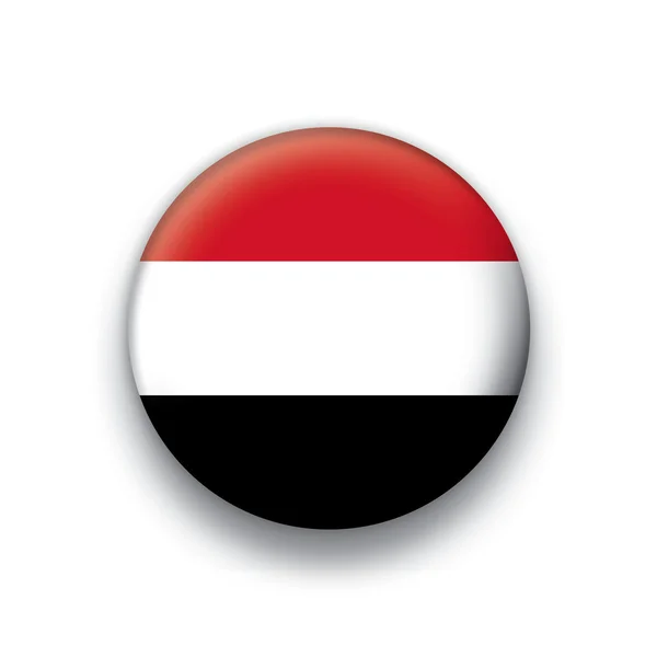 Série de boutons de drapeau vectoriel de tous les pays souverains - Yémen — Image vectorielle