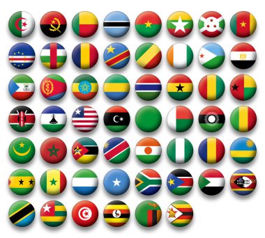 düğmeleri bayraklar Afrika vektör kümesi