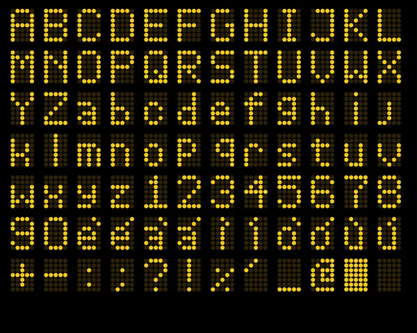 Alfabeto y números led — Archivo Imágenes Vectoriales