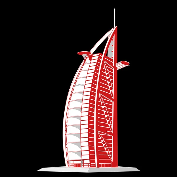 Hotel Burj al Arab, Дубай — стоковый вектор