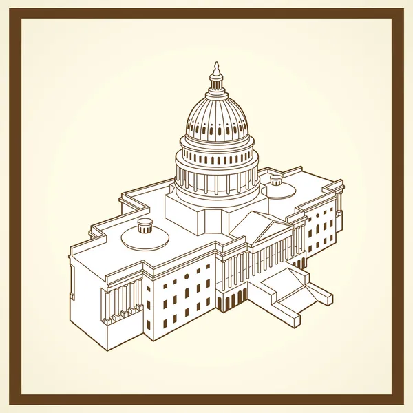 United states capitol postcard — Stock Vector