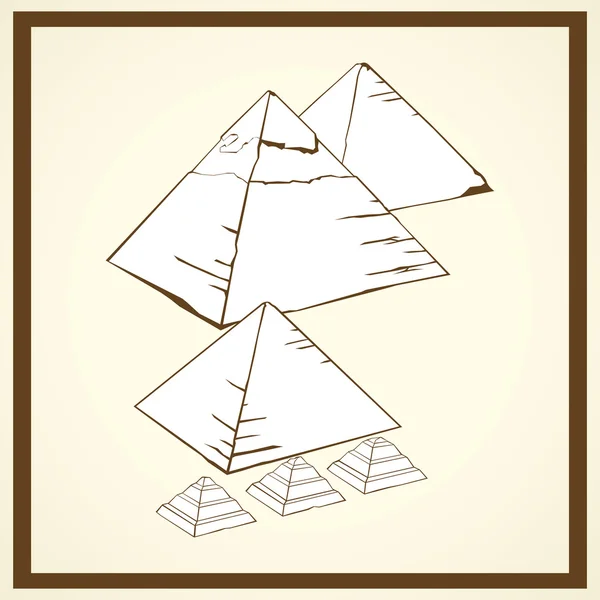 Tarjeta postal pirámides — Vector de stock