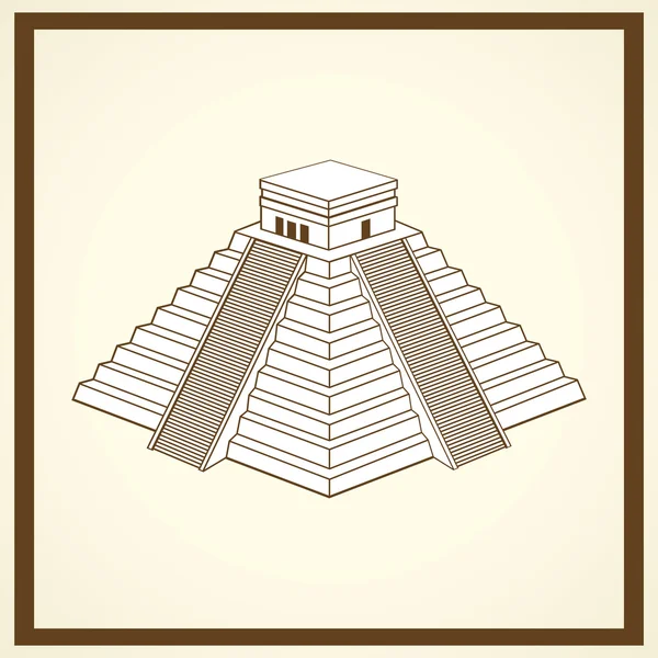 Cartão postal Maya Ziggurat — Vetor de Stock