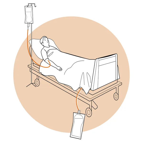 Yatak Medikal yatak, hasta yatağı üzerinde yatan hasta