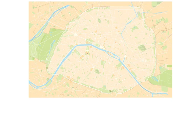 Mapa vetorial de Paris — Vetor de Stock