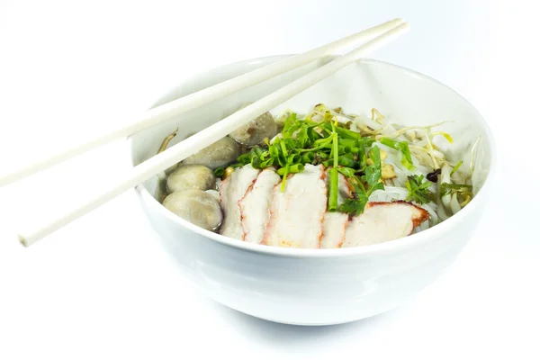 Small bowl of delicious noodles — Stock Photo, Image