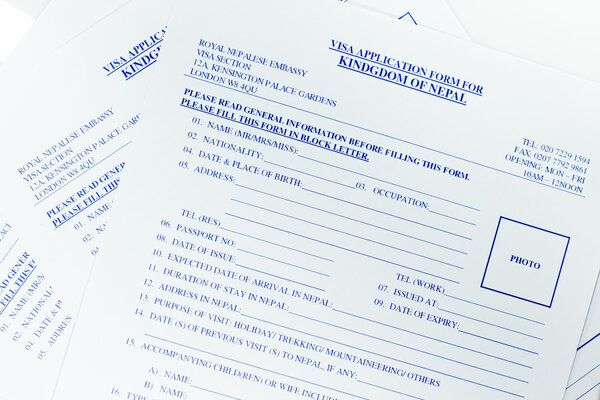 Заполнение визы
