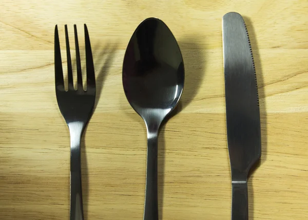 Cuchara de tenedor y cuchillo —  Fotos de Stock