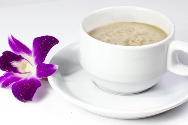 Coffee cup and saucer on a white background. — Stock Photo, Image