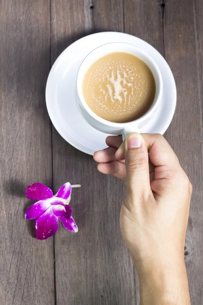 Drinking coffee delicious on the table — Stock Photo, Image