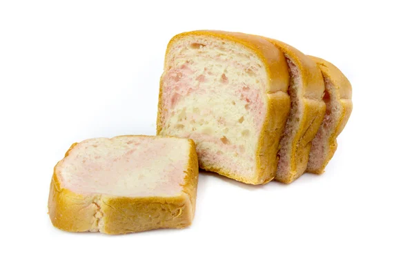 Krojonego chleba pszenicy na białym tle — Zdjęcie stockowe