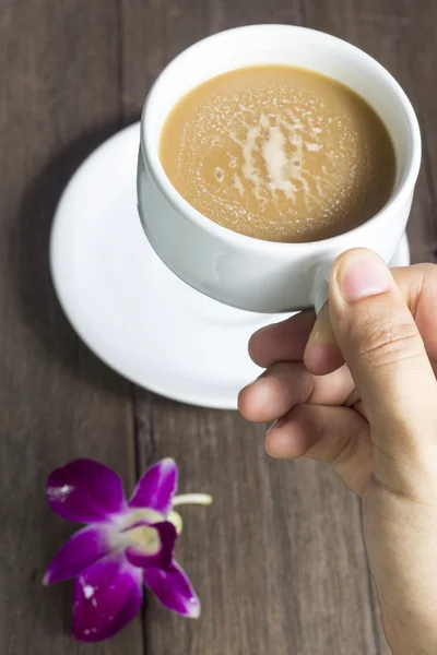 Drinking coffee delicious on the table — Stock Photo, Image