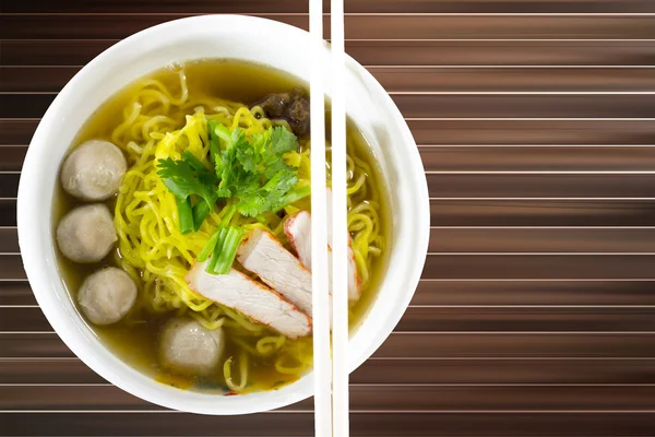 Yellow noodles delicious — Stock Photo, Image