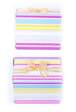 Gökkuşağı renkli hediye kutusu