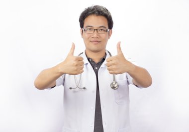 Doktorun ofisinde mutlu doktor