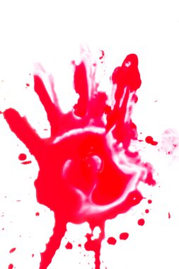 Cadılar Bayramı kavramı: beyaz zemin üzerine el kanama