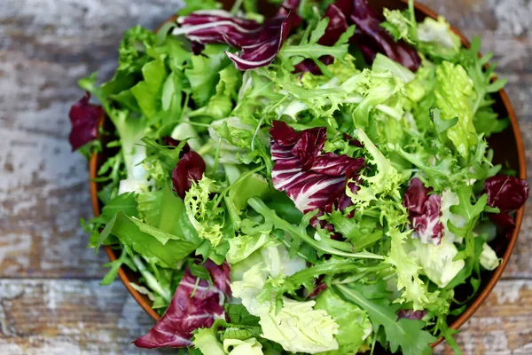 Fresh Mix Salads Bowl Macro — Fotografia de Stock