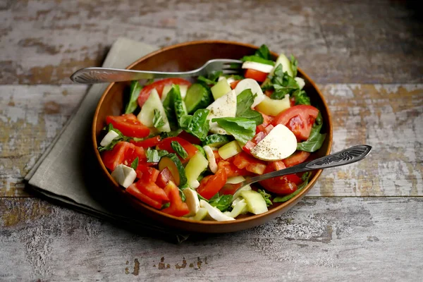 Salada Com Legumes Mussarela — Fotografia de Stock