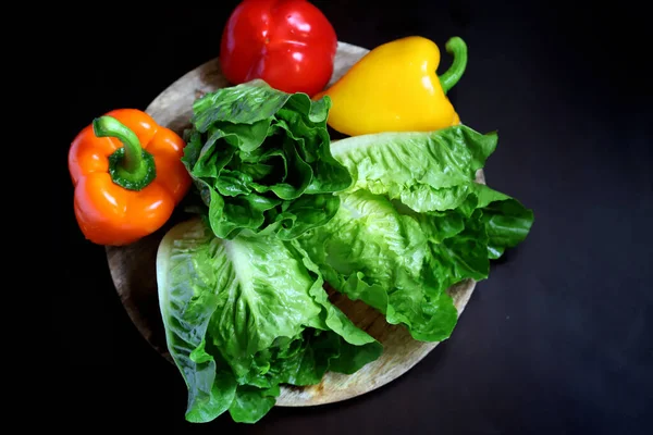Conjunto Legumes Frescos Saladas — Fotografia de Stock
