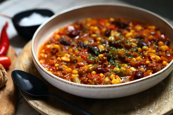 Chile Con Carne Traditionelles Mexikanisches Gericht — Stockfoto