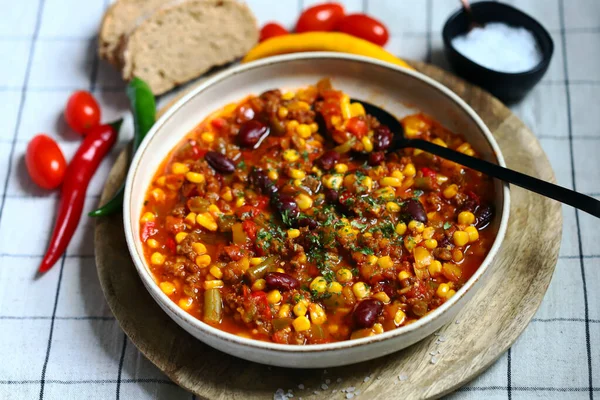 Chile Con Carne Traditionelles Mexikanisches Gericht — Stockfoto